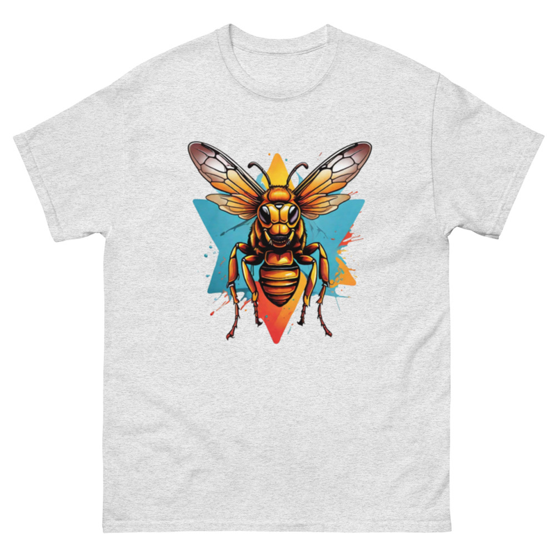 Mens Classic Tee Hornet in Action Shot Art T-shirt Colorful Illustration Clothes