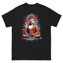 mens classic tee colorful silhouette buddha graffiti t-shirt art clothes gift