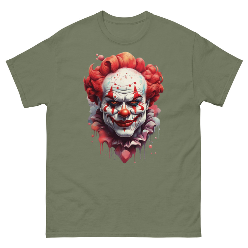 Mens Classic Tee Very Evil Clown Face T-shirt Art Illustration Clothes Graffiti
