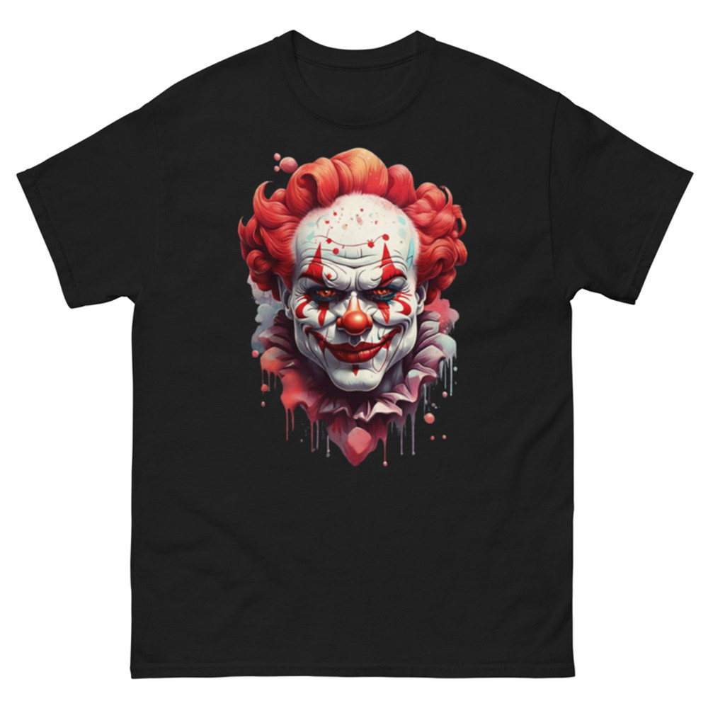 Mens Classic Tee Very Evil Clown Face T-shirt Art Illustration Clothes Graffiti