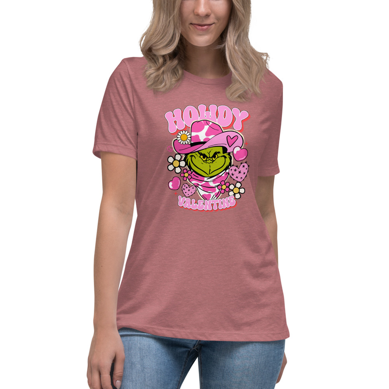 Grinch Valentine - Women's Relaxed T-Shirt - Howdy Valentine - Valentine's Day