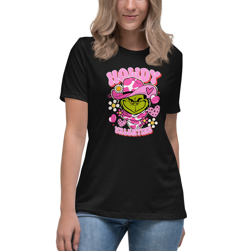 Grinch Valentine - Women's Relaxed T-Shirt - Howdy Valentine - Valentine's Day