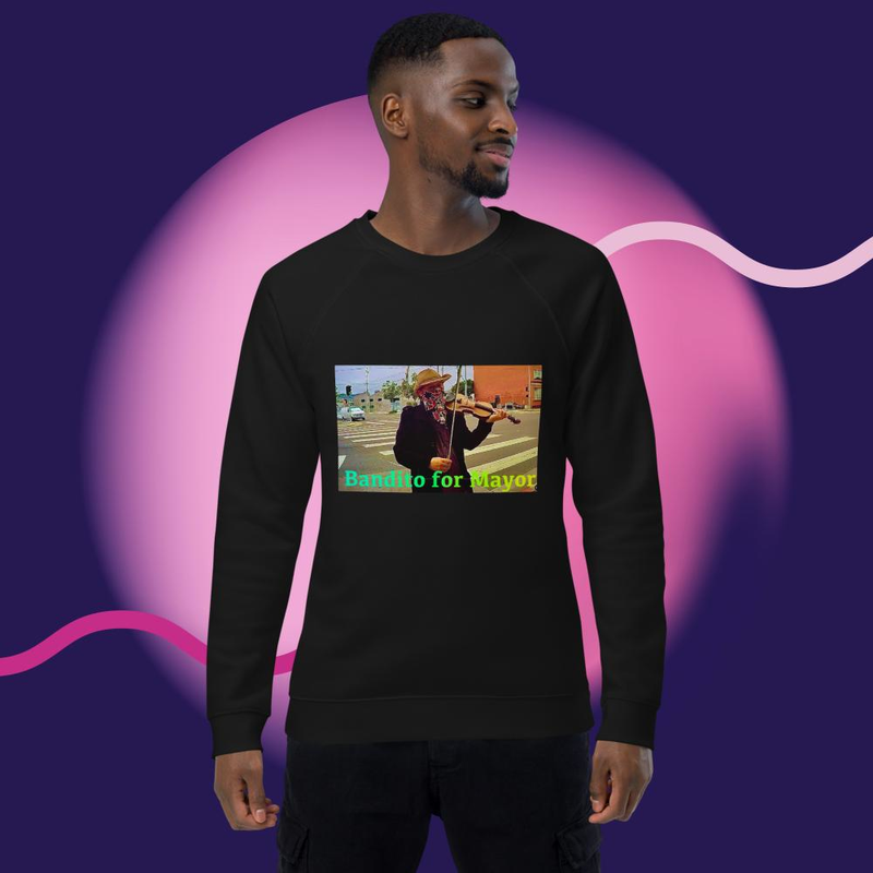 Bandiito for Mayor Unisex organic raglan sweatshirt