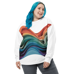 unisex sweatshirt with beautiful rainbow colors pattern