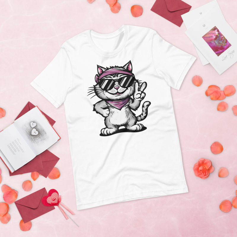 Cute Cat Show Peace Unisex t-shirt