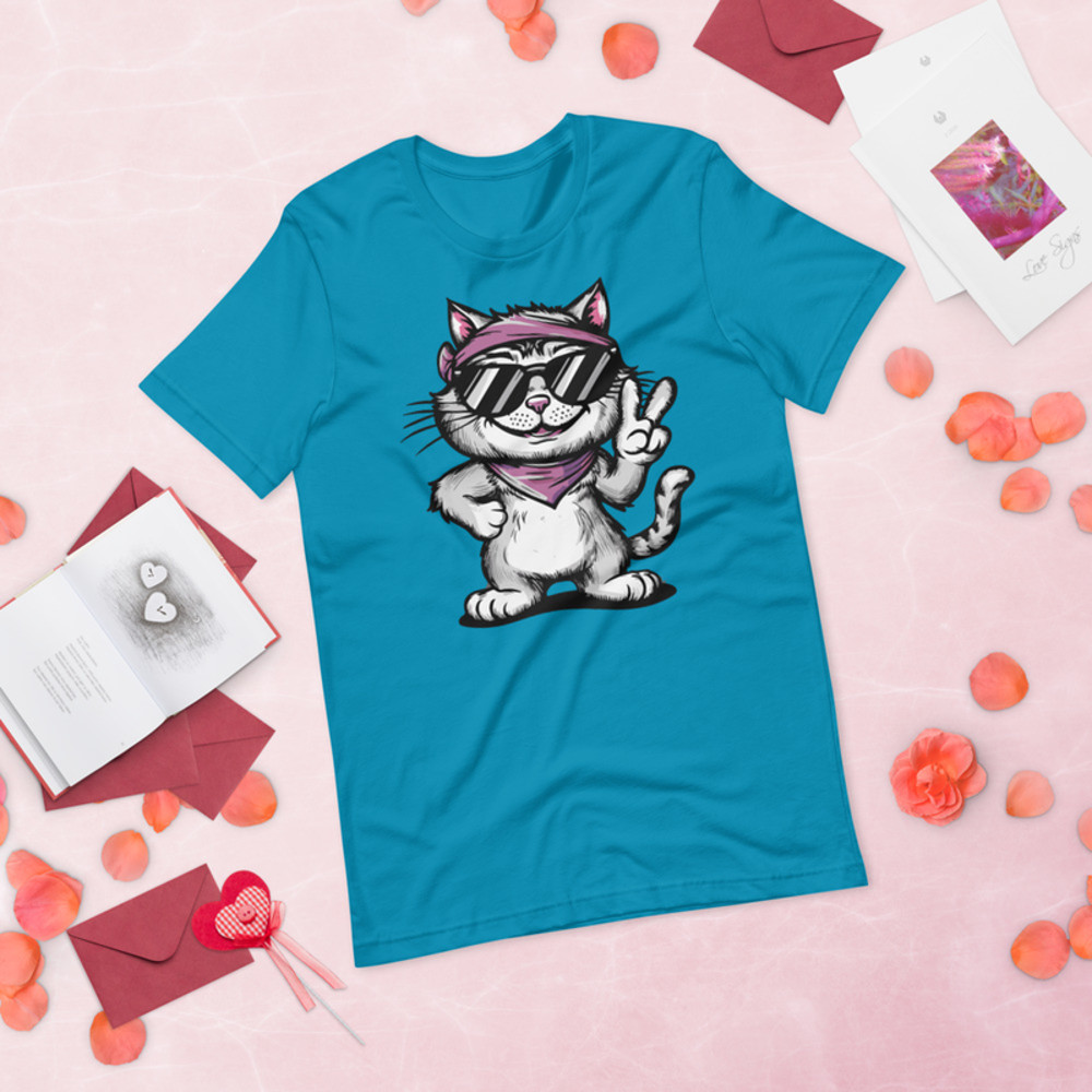 Cute Cat Show Peace Unisex t-shirt