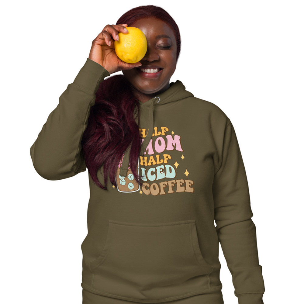 half mom half iced coffee Unisex Hoodie