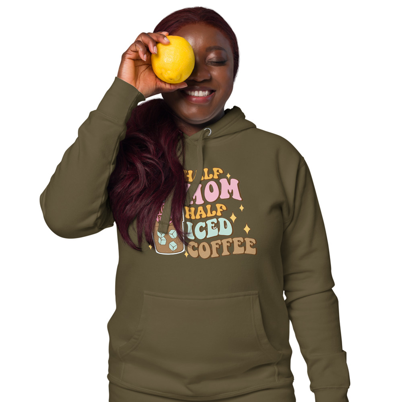 half mom half iced coffee Unisex Hoodie