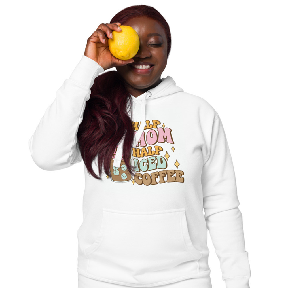 half mom half iced coffee Unisex Hoodie