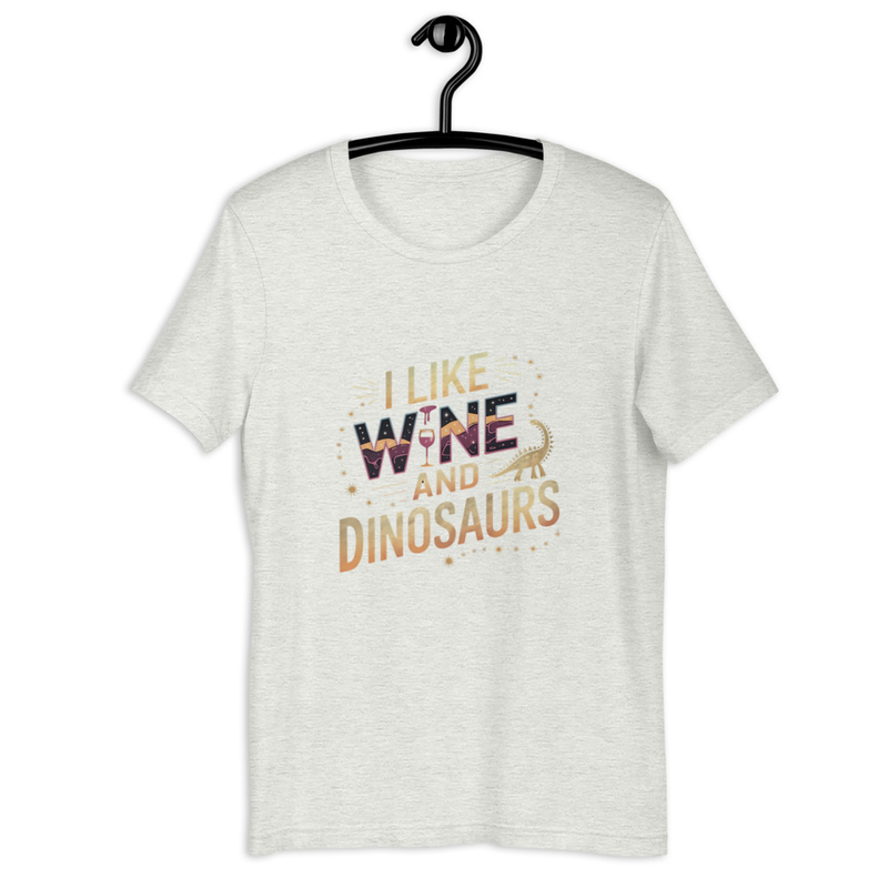 I Like Wine And Dinosaur Unisex Tshirt 10
