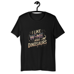 i like wine and dinosaur - unisex t-shirt