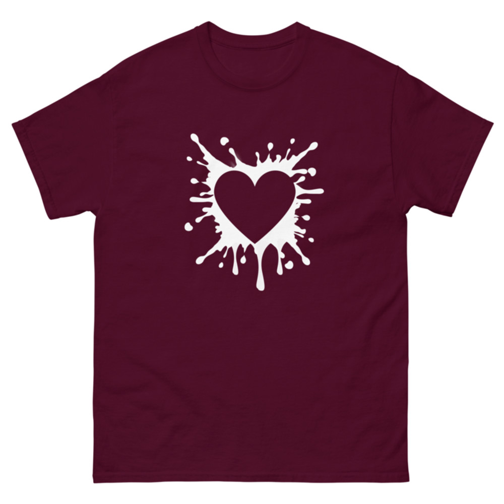Black Heart Splatter Tshirt Valentines Day Gift Shirt Big Heartsheart Fighter Tshirt heart Tshirtgi 1