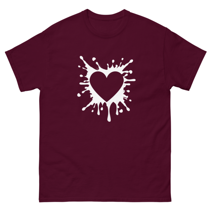 Black Heart Splatter Tshirt Valentines Day Gift Shirt Big Heartsheart Fighter Tshirt heart Tshirtgi 1