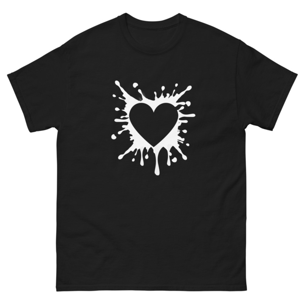 Black Heart Splatter Tshirt Valentines Day Gift Shirt Big Heartsheart Fighter Tshirt heart Tshirtgi 2