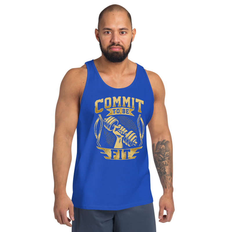 COMMIT TO BE FIT Funny Mens Tank Top 2