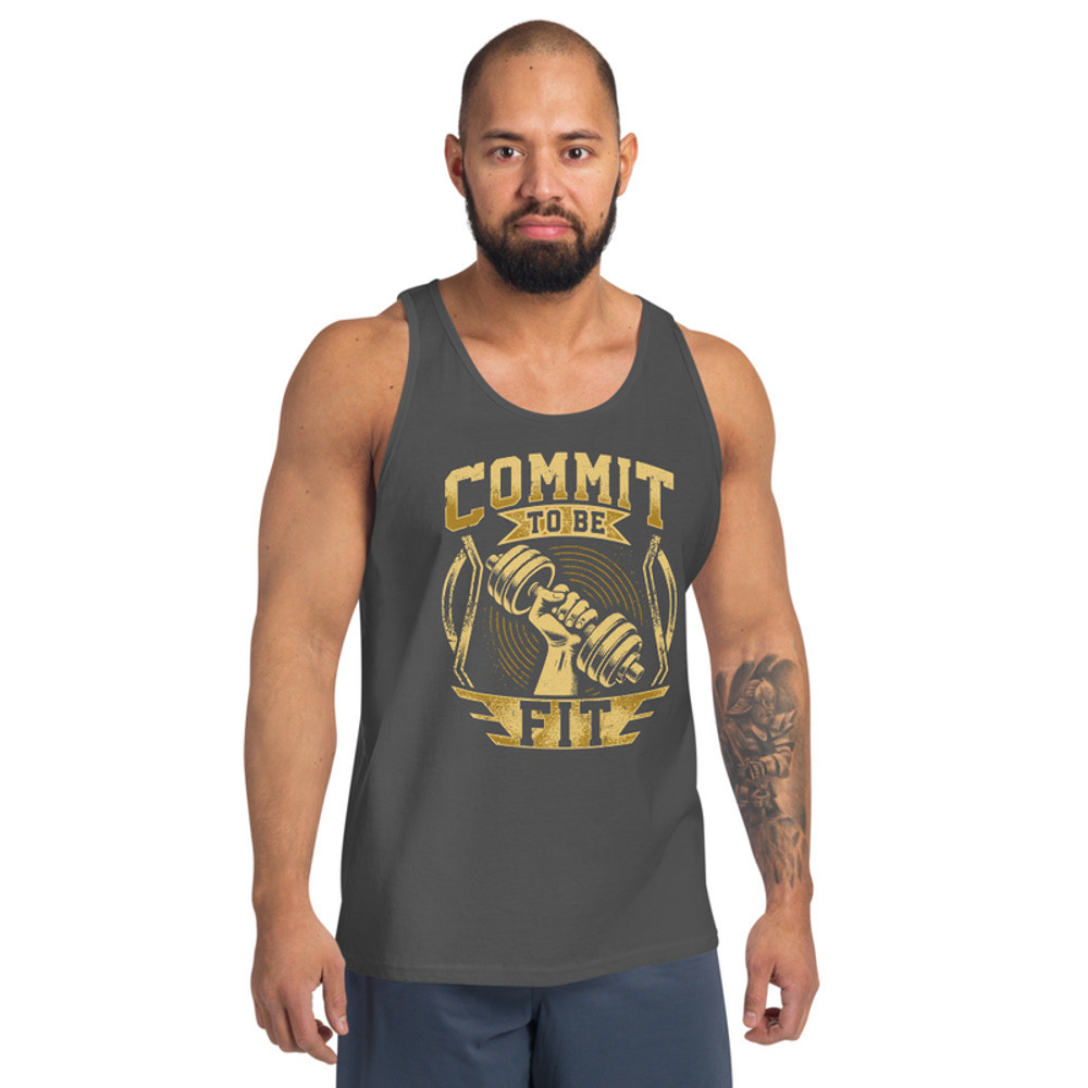 COMMIT TO BE FIT Funny Mens Tank Top 3