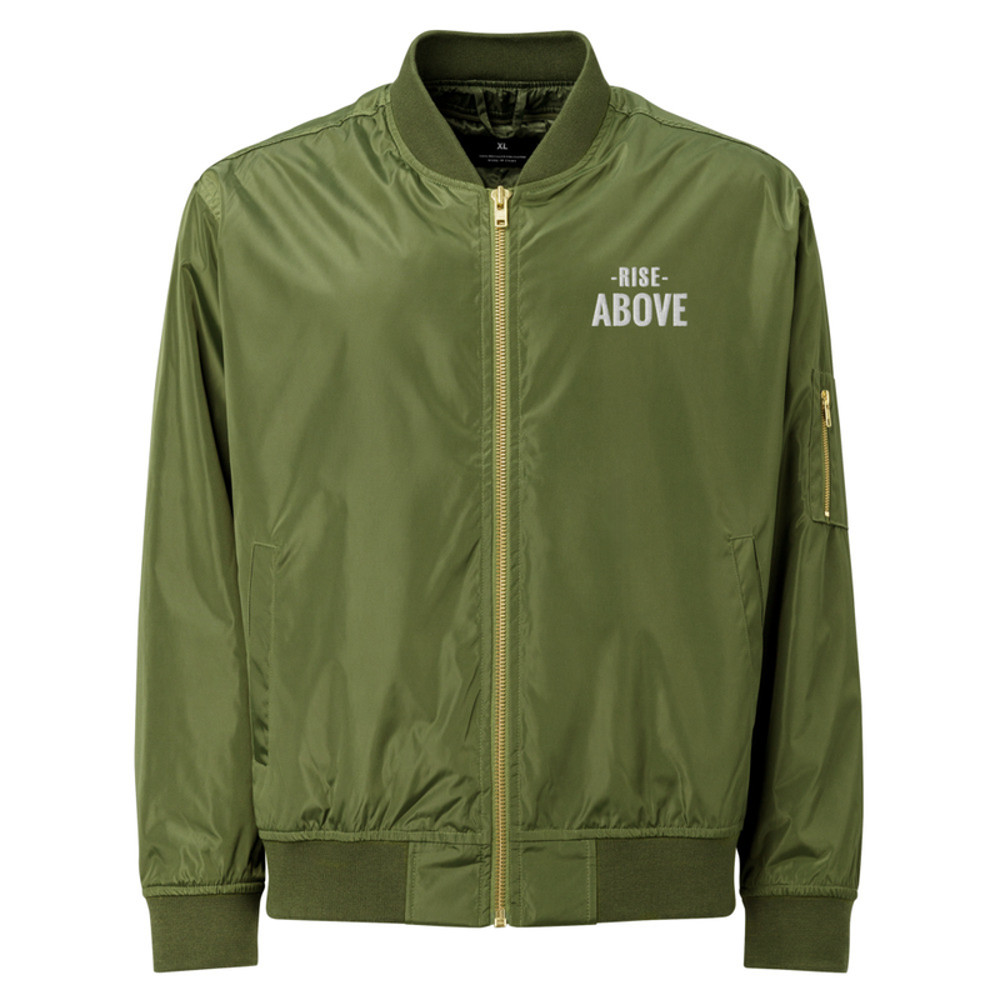 Rise Above Motivational Graphic Tee Premium Recycled Bomber Jacket 1