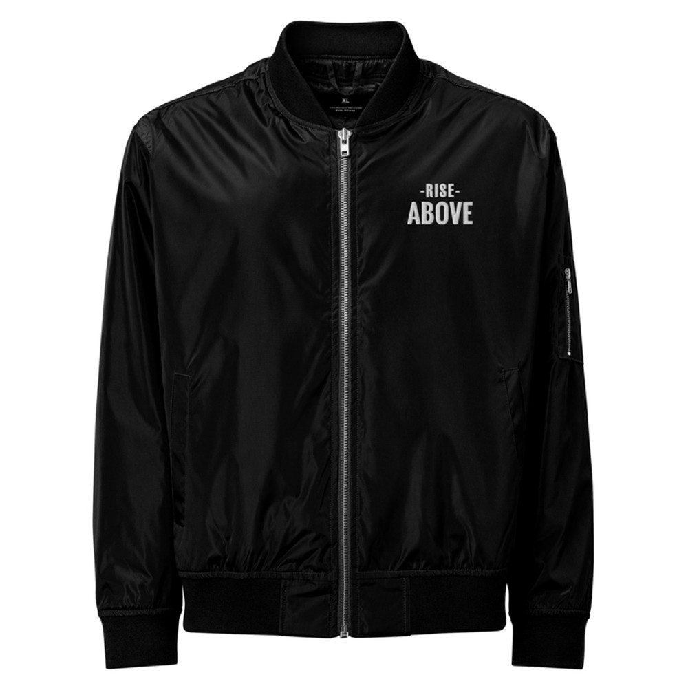 Rise Above Motivational Graphic Tee Premium Recycled Bomber Jacket 0