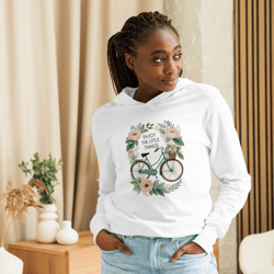 enjoy the little things - bicycle & floral hooded long-sleeve tee