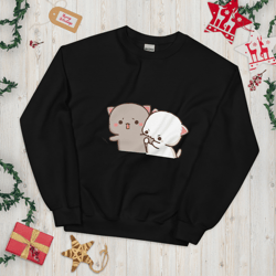kawaii cat art unisex sweatshirt, uplifting and inspirational design, cute and motivational apparel, adorable cat