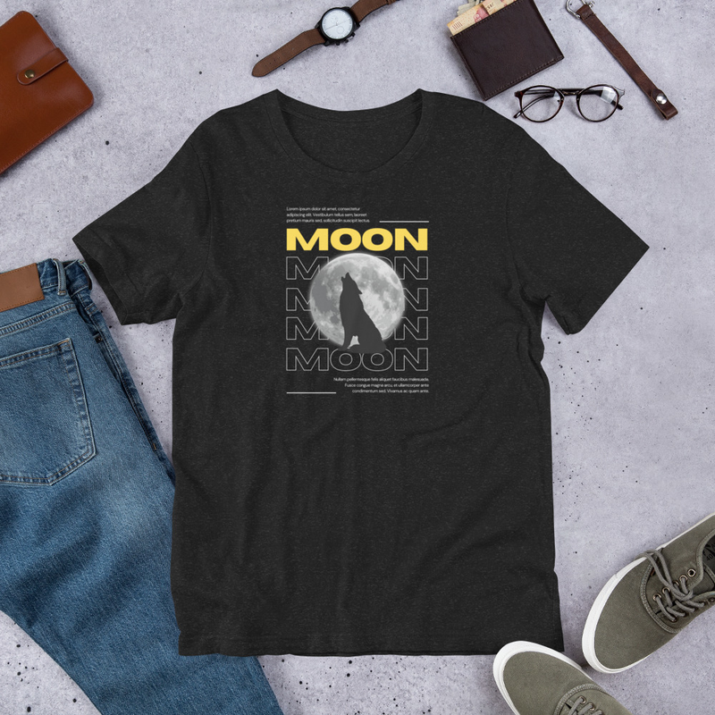 Moon Graphic Unisex T-Shirt, Celestial Design Tee, Space-Inspired Motivational Shirt