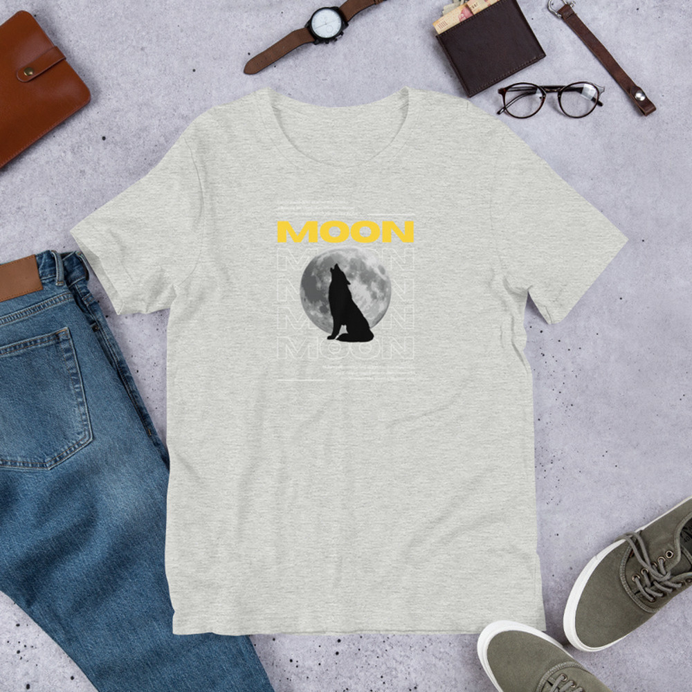 Moon Graphic Unisex T-Shirt, Celestial Design Tee, Space-Inspired Motivational Shirt