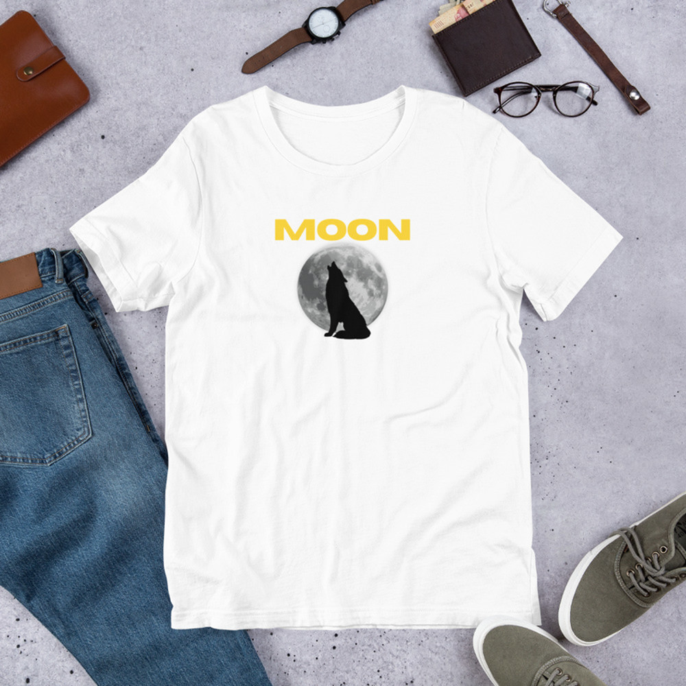 Moon Graphic Unisex T-Shirt, Celestial Design Tee, Space-Inspired Motivational Shirt