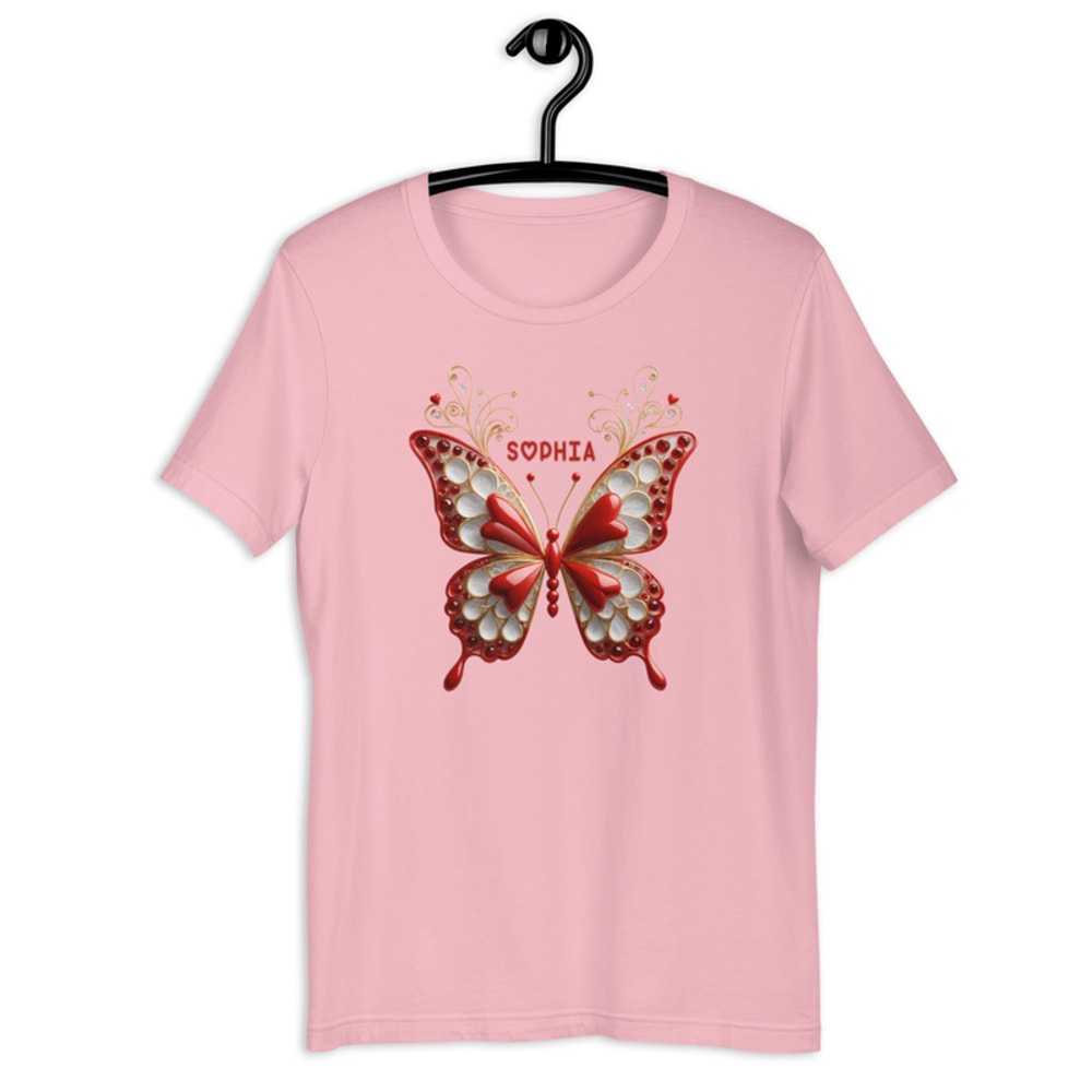 Personalized Butterfly Name Art Sophia Design Unisex Tshirt 1