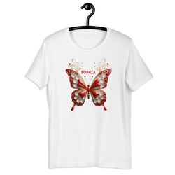 personalized butterfly name art - sophia design unisex t-shirt