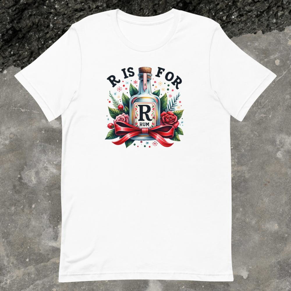 R Is For Rum TShirt Whimsical Bottle Illustration Tee Fun Alcohol Letter Shirt Unique Graphic Tee P 6