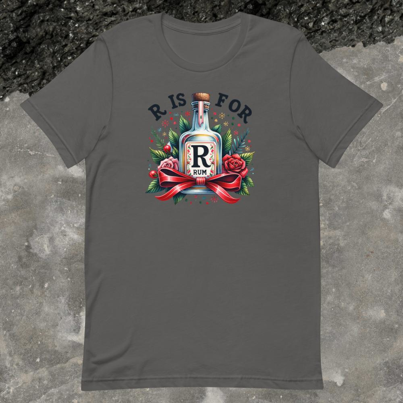 R Is For Rum TShirt Whimsical Bottle Illustration Tee Fun Alcohol Letter Shirt Unique Graphic Tee P 2