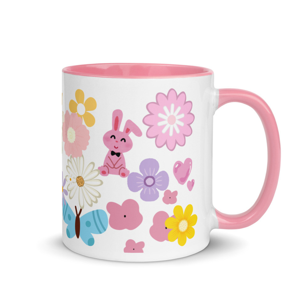 Flowers Mug With Color Inside 1