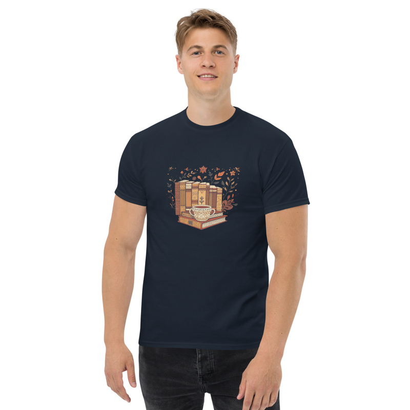 Unisex Classic Tee Vintage Books Coffee 0