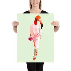 Flamingo Surreal Poster
