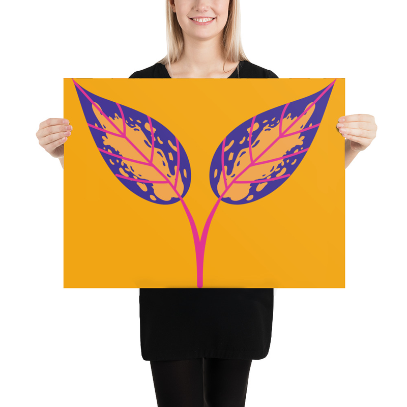 Orange Leaves Poster