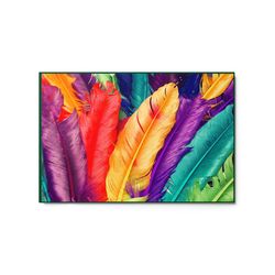 metal wall decor feathers print, 20 x 30 inch