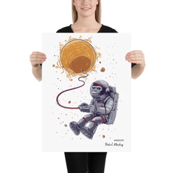 Wall Art Poster Print, Portal Monkey, Large Wall Decor Astronaut