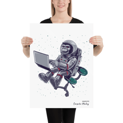 Wall Art Poster Print, Computer Monkey
