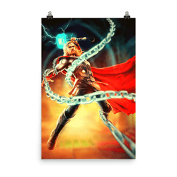 Thor Poster, Superhero Print, Marvel Disney Avengers Wall Art, Home Decor