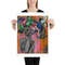 Woman Painting Poster Female Portrait Print Flowers Head Girl Nude Artwork Print