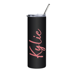 Personalized Black Stainless Steel Tumbler