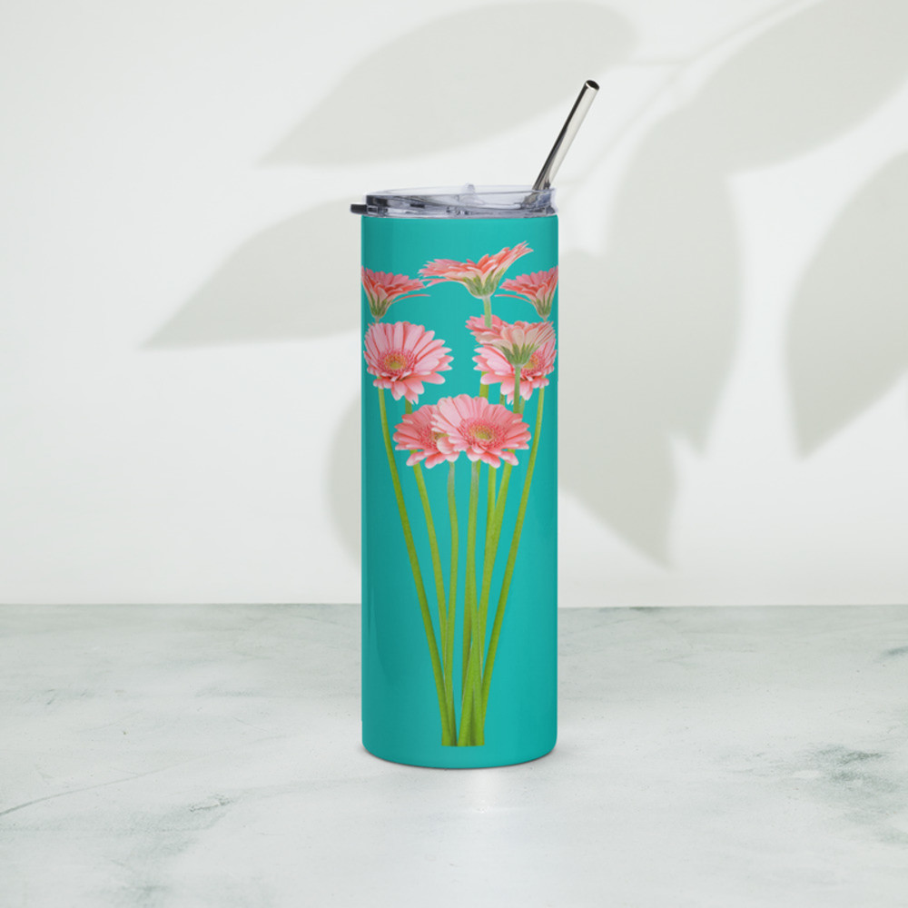 Stainless Steel Tumbler Daisies
