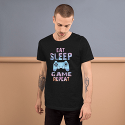 eat sleep game repeat unisex t-shirt