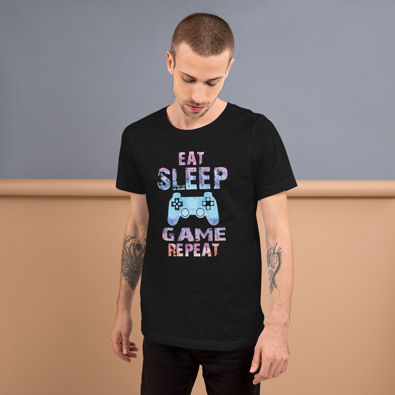 EAT SLEEP GAME REPEAT Unisex t-shirt