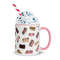 Boobes Seamless Pattern Funny Mug with Color Inside