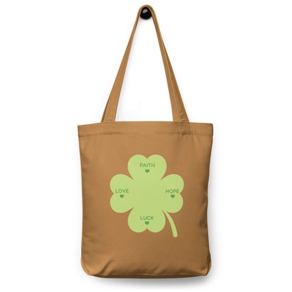 Four leaves clover cotton tote bag