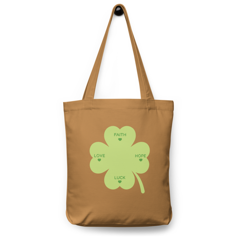 Four leaves clover cotton tote bag