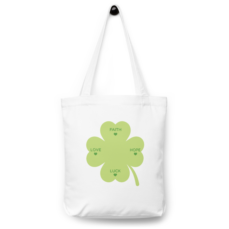 Four leaves clover cotton tote bag