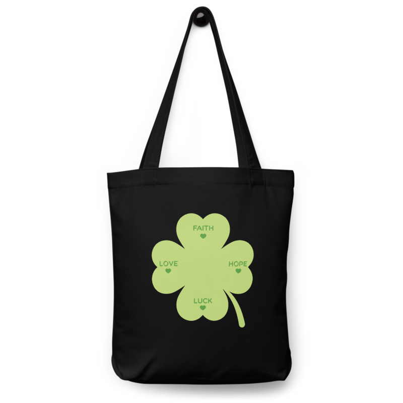 Four leaves clover cotton tote bag