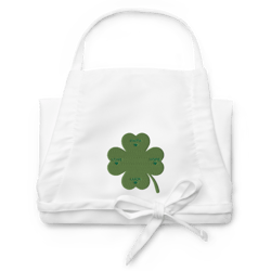 four leaves clover embroidered apron